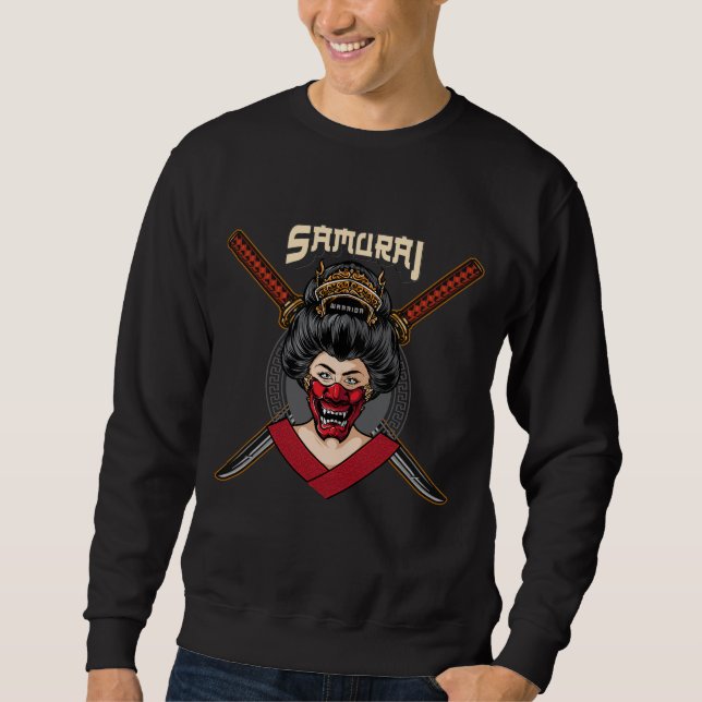 Japanese Hannya Mask Geisha Samurai  Sweatshirt (Front)