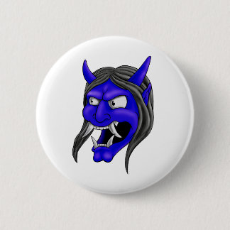 Japanese Hannya Mask Pinback Button