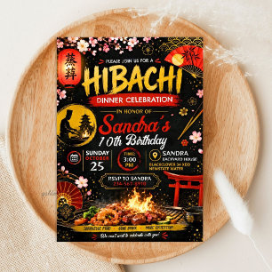 Japanese Hibachi Birthday - Grill Theme Invitation