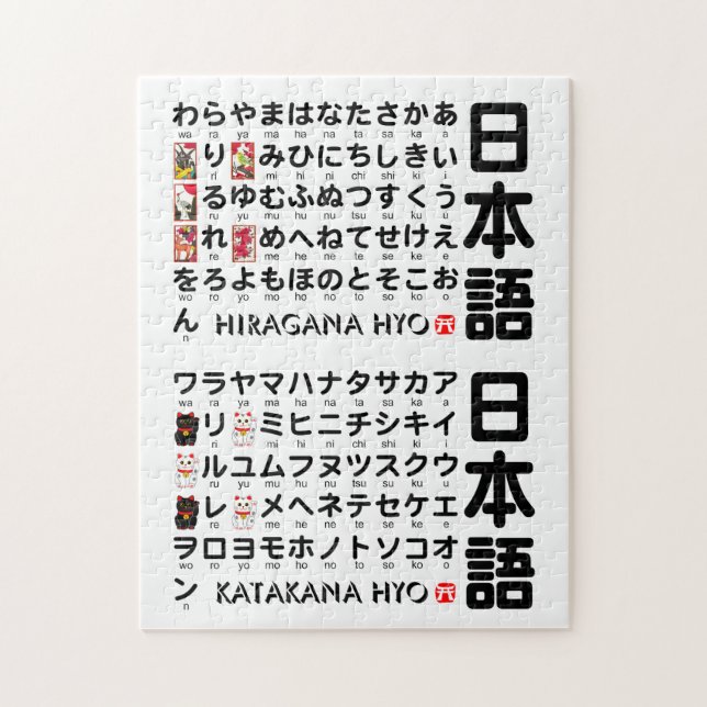 Japanese Hiragana & Katakana table Jigsaw Puzzle (Vertical)