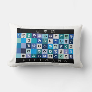 Japanese Hiragana & Katakana table Lumbar Pillow