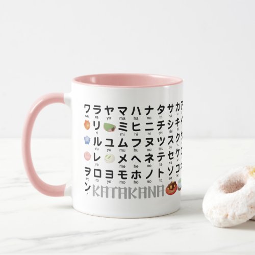 Japanese Hiragana  Katakana Table Wagashi Mug