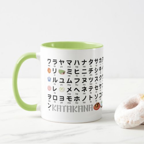 Japanese Hiragana  Katakana Table Wagashi Mug