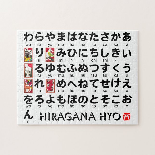 Japanese Hiragana table (Hanafuda) Jigsaw Puzzle (Horizontal)
