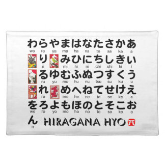 Japanese Hiragana table (Hanafuda) Placemat