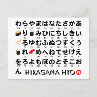 Japanese Hiragana table(Sushi) Postcard