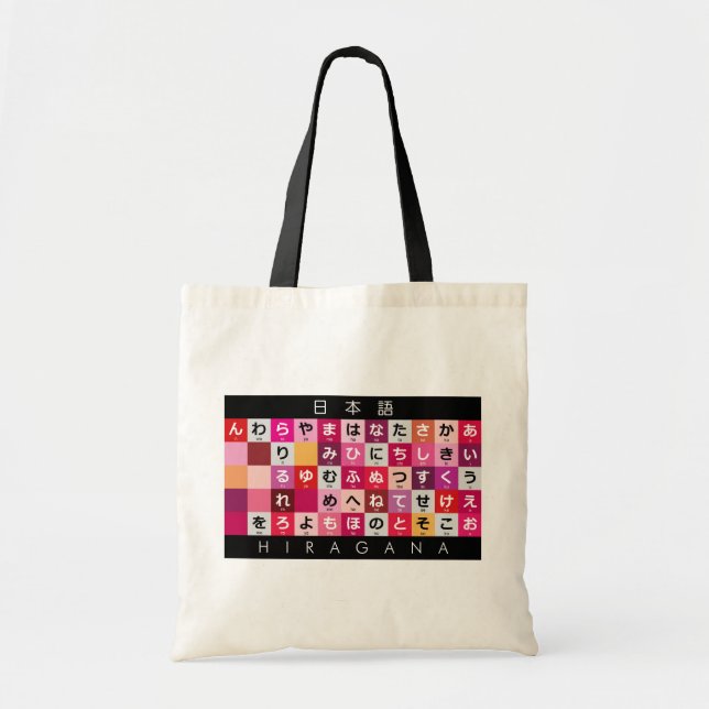 Japanese Hiragana table Tote Bag (Front)