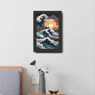 Japanese Hokusai Framed Art