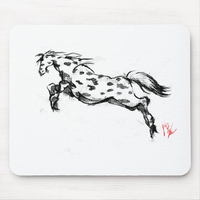 Japanese horse art sumi equestrian mouse pad (Front)