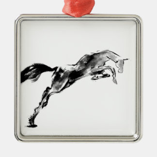 Japanese horse samurai art equestrian sumi metal ornament