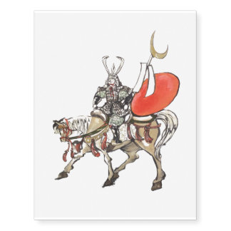 Japanese horse samurai art equestrian sumi temporary tattoos