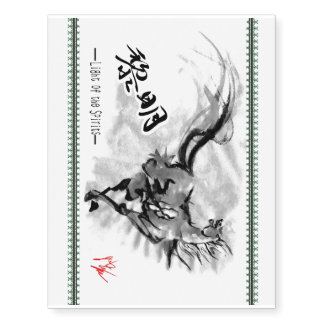 Japanese horse samurai art equestrian sumi temporary tattoos
