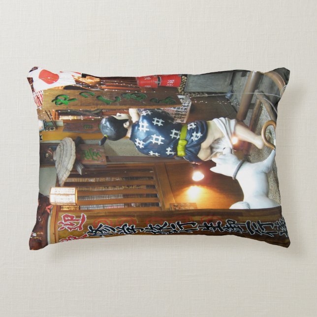 Japanese Humor - Dog Pulling Pants Down Accent Pillow (Front)