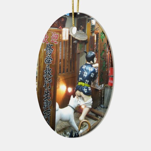 Japanese Humor _ Dog Pulling Pants Down Ceramic Ornament