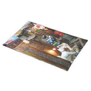 Japanese Humor - Dog Pulling Pants Down Cloth Placemat