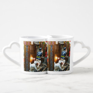Japanese Humor - Dog Pulling Pants Down Coffee Mug Set