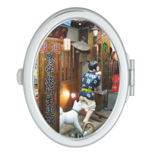 Japanese Humor - Dog Pulling Pants Down Compact Mirror
