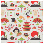 Japanese Icons Pattern Fabric