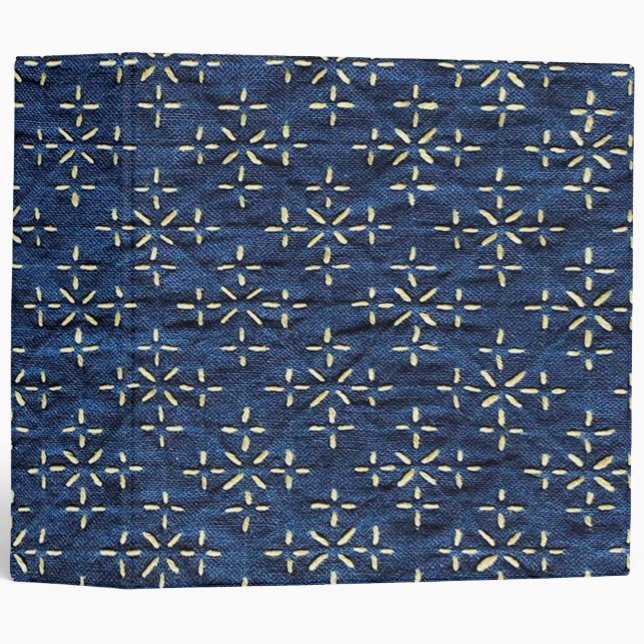 Japanese Indigo Blue 3 Ring Binder (Front/Spine)