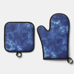 Japanese Indigo Blue Oven Mitt & Pot Holder Set