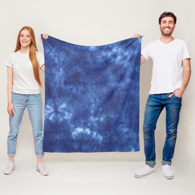 Japanese Indigo Dye Blue Fleece Blanket (In Situ)