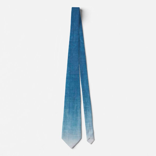 Japanese Indigo Dye Blue Gradation Neck Tie (Front)