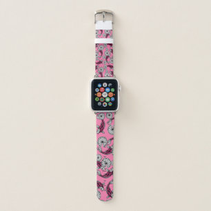 Japanese Indigo Pink Carp Folk Pattern Apple Watch Band