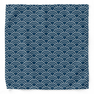 Japanese Indigo Seigaiha Print Bandana