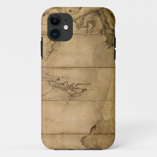 Japanese Ink on paper Gibbons Primates & Landscape iPhone 11 Case