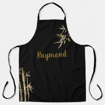 Japanese Ink Printing Black And Gold Bamboo Design