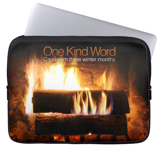 Japanese Inspirational Proverb "Kindness" Laptop Sleeve (Front)