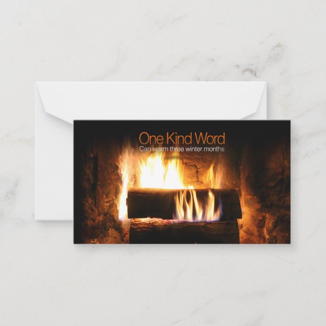 Japanese Inspirational Proverb "Kindness" Note Card (Front)