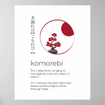 Japanese Inspirational Word, Komorebi Wall Art