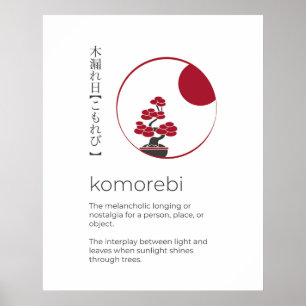 Japanese Inspirational Word, Komorebi Wall Art