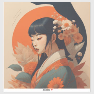 Japanese-inspired art and illustrations Art -8 Sticker