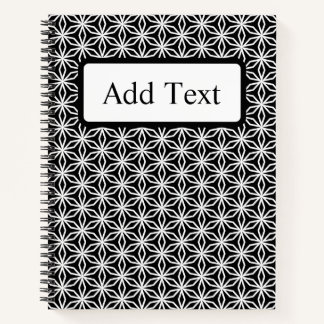 Japanese-Inspired Geometric Black & White Custom Notebook