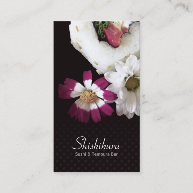 Japanese Inspired Sushi Chef Catering Business Card (Front)