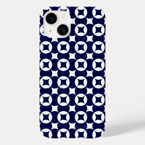 Japanese interlocking circles in Delft Blue Case_Mate iPhone 14 Case