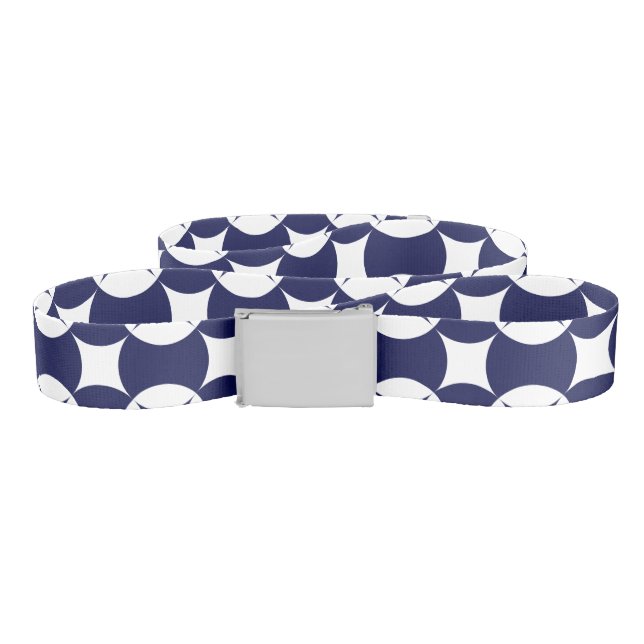 Japanese Interlocking Shippo Circles Delft Blue Belt (Zig-Zag)