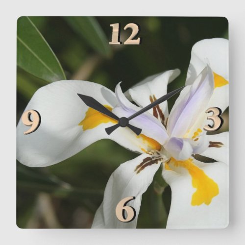 Japanese Iris 1 Square Wall Clock