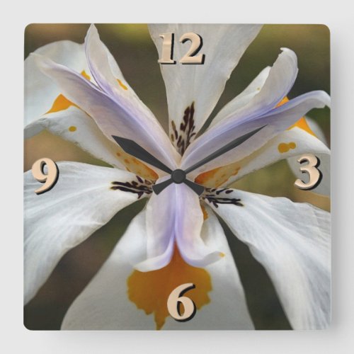 Japanese Iris 2 Square Wall Clock