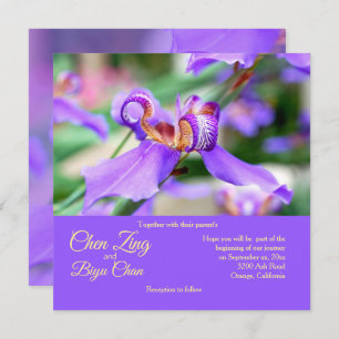 Japanese Iris Custom Wedding Invitation