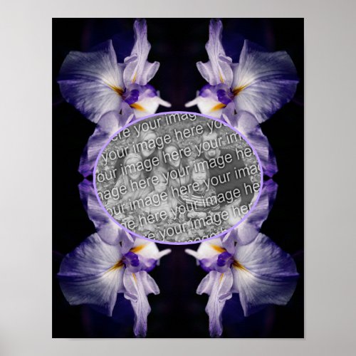 Japanese Iris Flower Frame Create Your Own Photo Poster