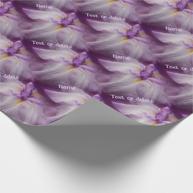 Japanese Iris Flower Nature Personalized Wrapping Paper (Corner)