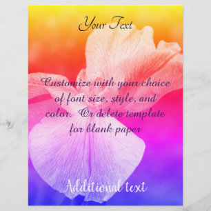 Japanese Iris Flower Rainbow Colors   Letterhead