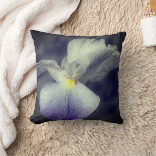 Japanese Iris Flower Throw Pillow