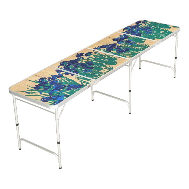 Japanese Irises, Ogata Kōrin Beer Pong Table (Angled)