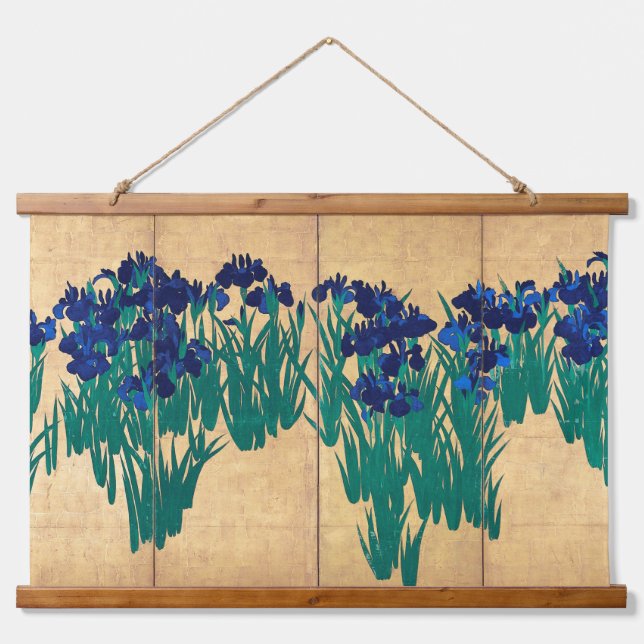 Japanese Irises, Ogata Kōrin Hanging Tapestry (Front)