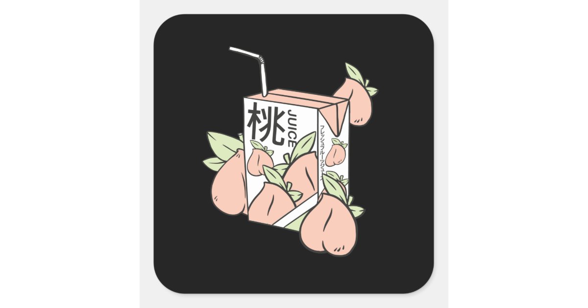 Japanese Juice Box Square Sticker Zazzle