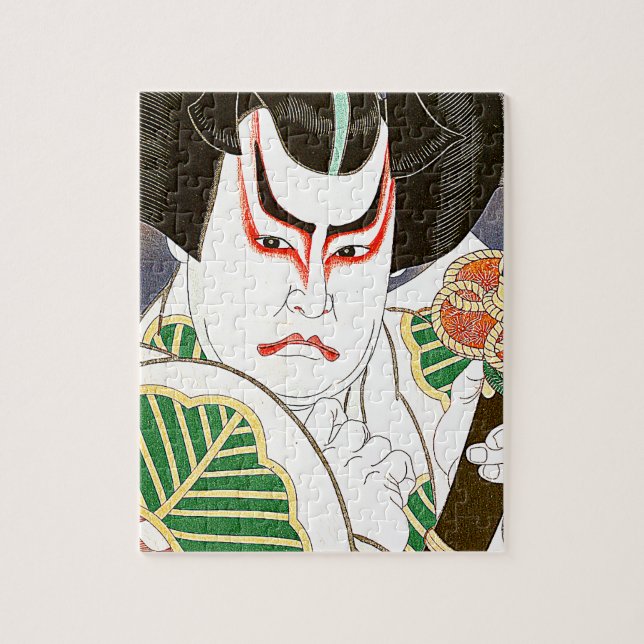 Japanese Kabuki Actor Art by Natori Shunsen 名取春仙 Jigsaw Puzzle (Vertical)